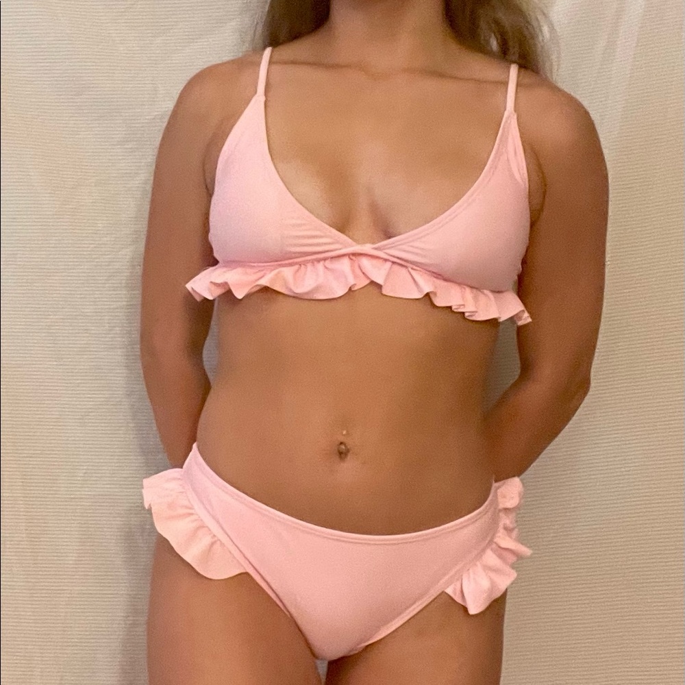 Zaful baby pink bikini set size 6